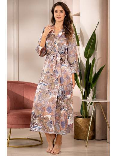 Жіночий довгий шовковий халат "Міа" 3869