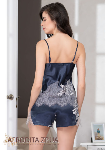  Жіноча шовкова піжама із шортами "Олександрія" 3572-1