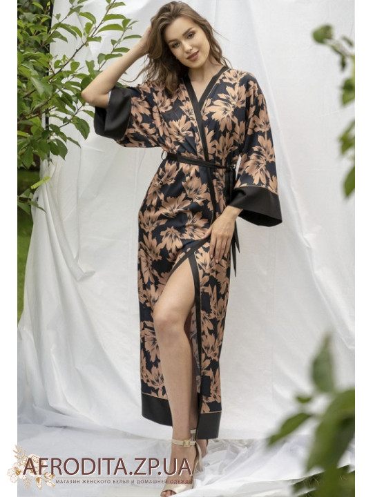 Женский длинный халат Shato 2305 black