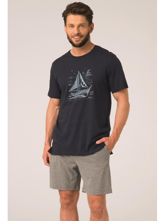 Мужская хлопковая пижама Key 82754