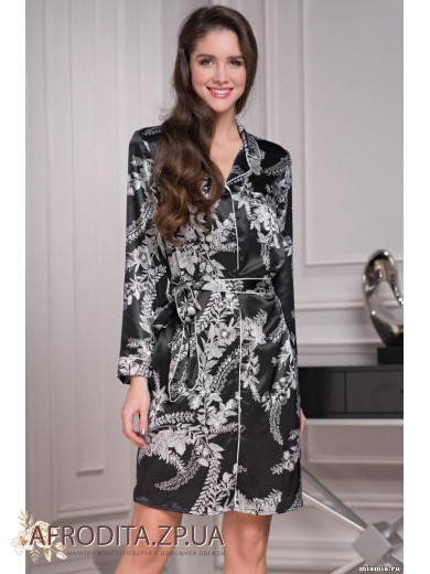  Жіночий шовковий халат на гудзиках "Міріам" 3487