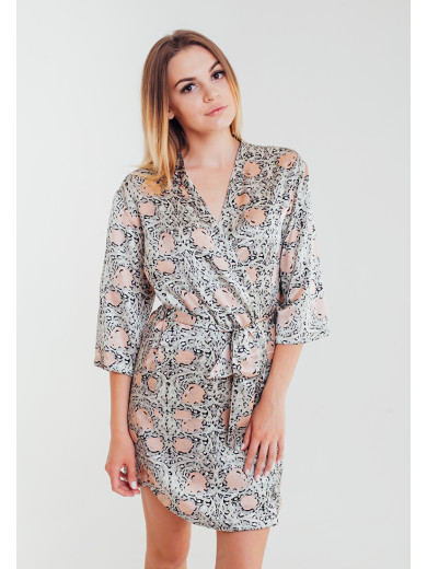 Домашний шелковый халат "Диор" 15083