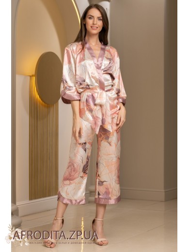 Комплект с укороченными штанами Пионы 4214