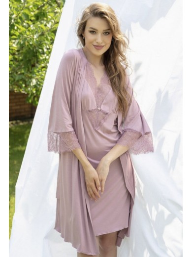 Жіночий халат із віскози Shato 2311/1 рожевий