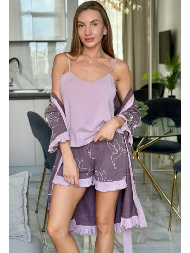 Пижама с халатом хлопок Lavelle Cosy SetL7034