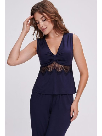  Піжама жіноча трійка Shato 2711 синя