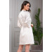 Женский атласный халат белый "Марисия" 8583-1