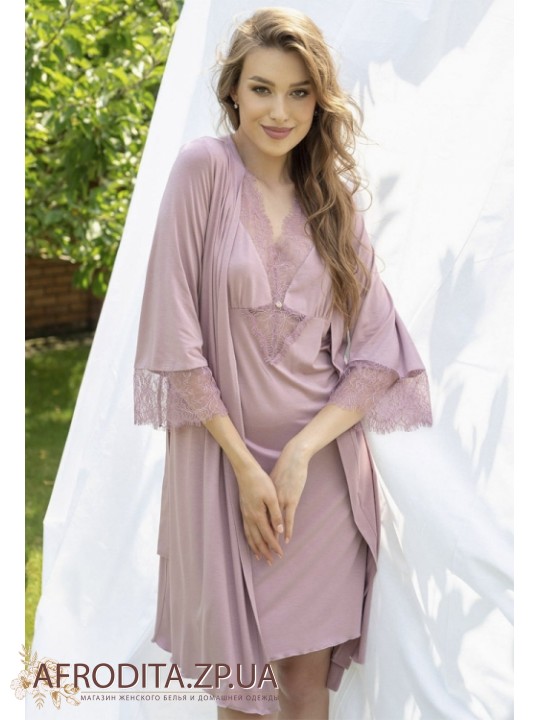 Женский халат из вискозы Shato 2311/1 розовый