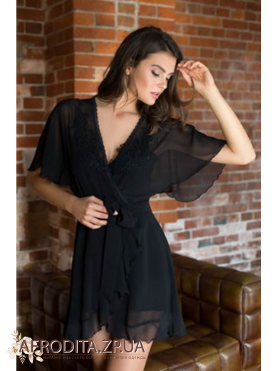 Женский халат черный "Венера" 17303