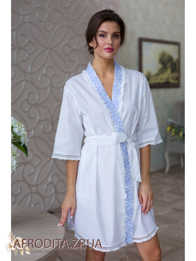  Домашній жіночий халат білий "Хелен" 16193