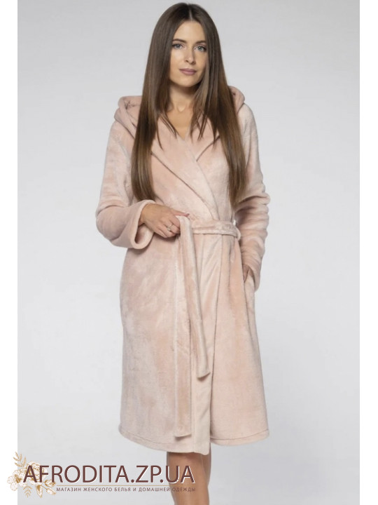 Женский теплый халат Shato 2118 pudra
