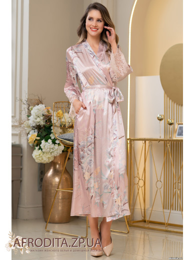 Длинный шелковый халат "Милинда" 3729