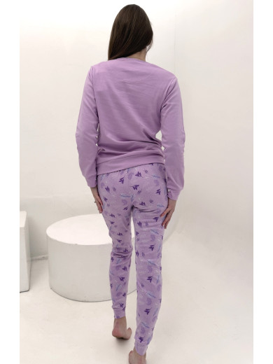 Пижама из хлопка со штанами Oronero OD470-1 лаванда