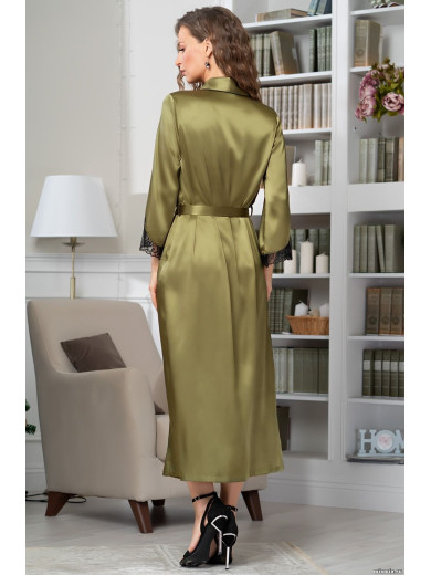 Жіночий шовковий халат на гудзиках "Олівія" 3649