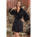 Женский шелковый халат черный "Фрида" 3793-1