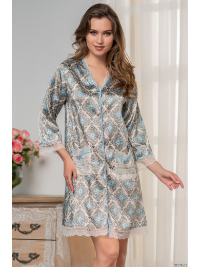  Жіночий атласний халат на гудзиках "Палермо" 9697
