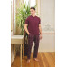 Мужская пижама из хлопка бордо PIJAMONI PJ6850-11
