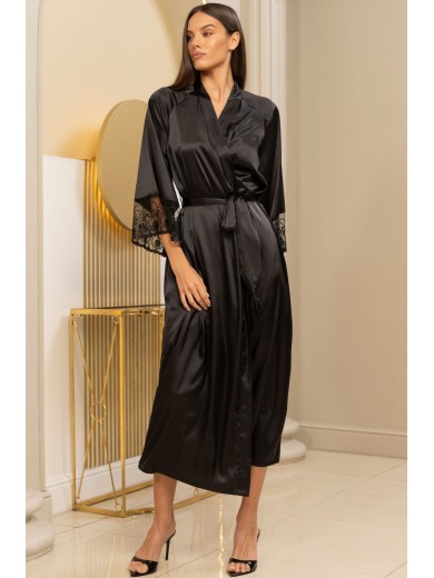 Жіночий довгий шовковий халат Багіра 4439