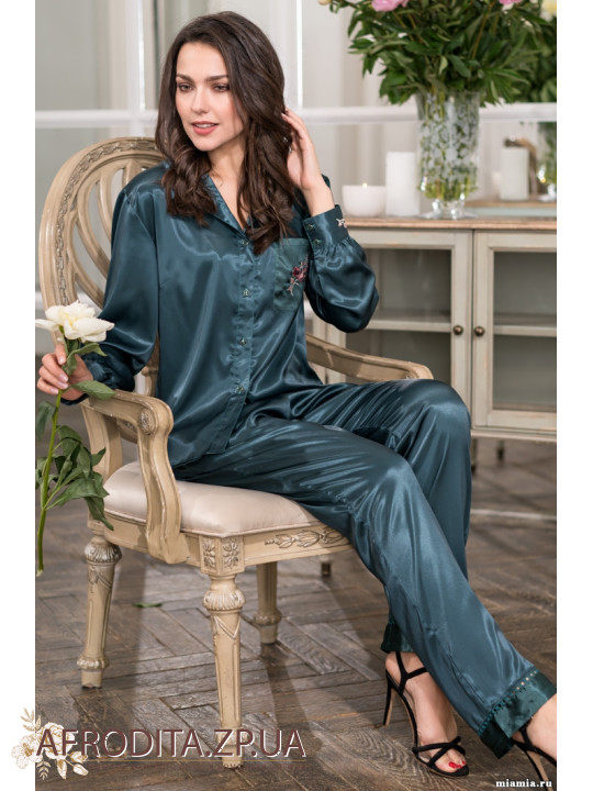 Женская шелковая пижама с брюками Валенсия 3266-1