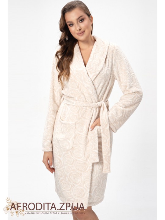 Жіночий теплий халат Shato 2333 beige