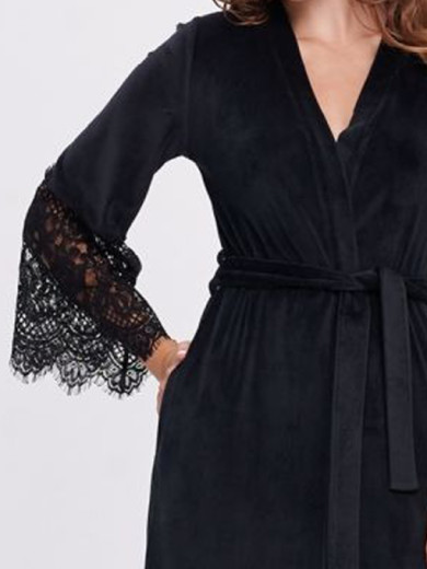Жіночий велюровий халат Shato 1931 чорний