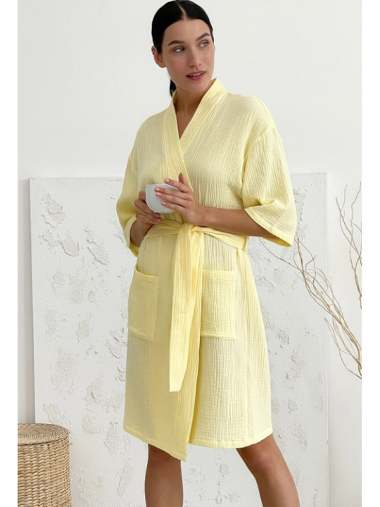 Желтый муслиновый халат Cosy 82922
