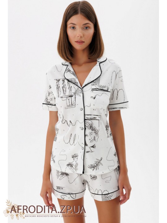 Жіноча піжама з шортами з модалу 1694-15007