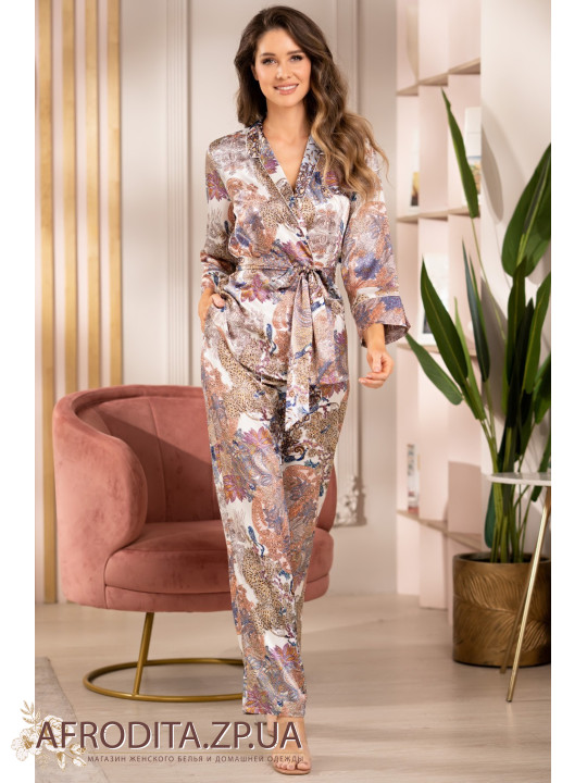 Жіноча шовкова піжама з брюками "Міа" 3866