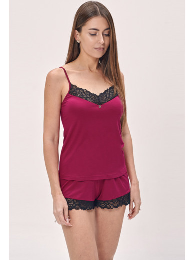 Жіноча піжама з шортами Shato 2437 pudra