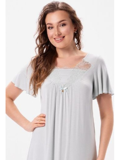  Нічна сорочка з віскози Shato 2626 пудра