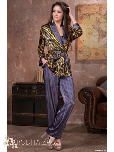 Женский комплект-тройка шелковый Армани Голд 3496