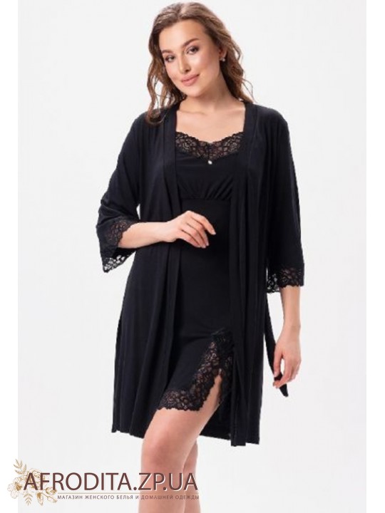 Женский халат из вискозы Shato 2621/1 black