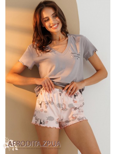 Женская пижама с шортами из хлопка Roksana 82686-1