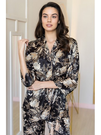 Жіноча шовкова піжама зі штанами Ясміна 3665