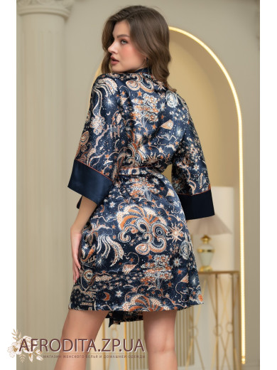 Жіночий атласний халат Зодіак 7283