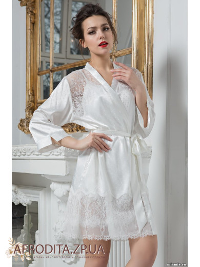  Халат жіночий білий "Принцеса" 8043