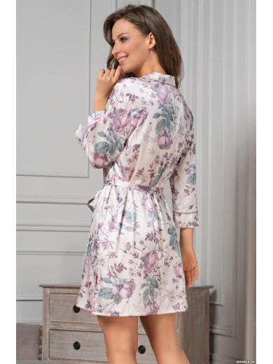 Жіночий шовковий халат на гудзиках "Міракл" 3547