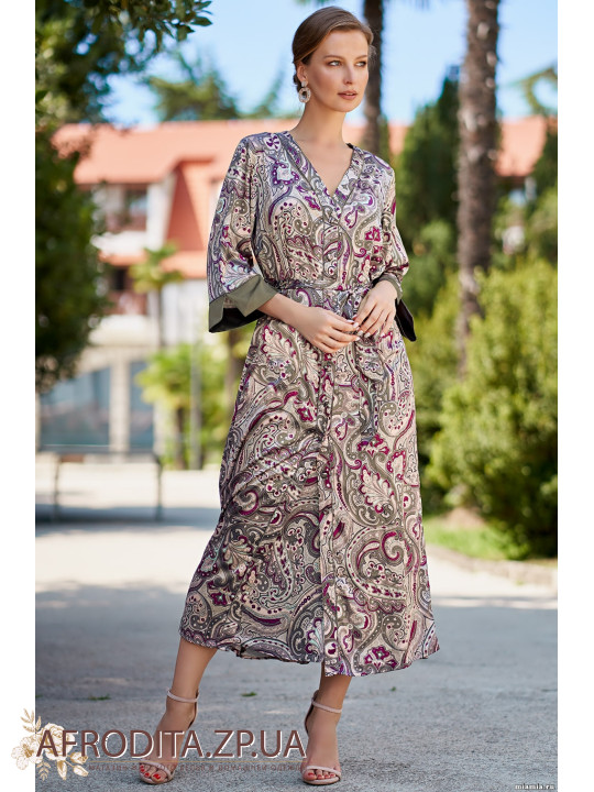 Довгий шовковий халат 