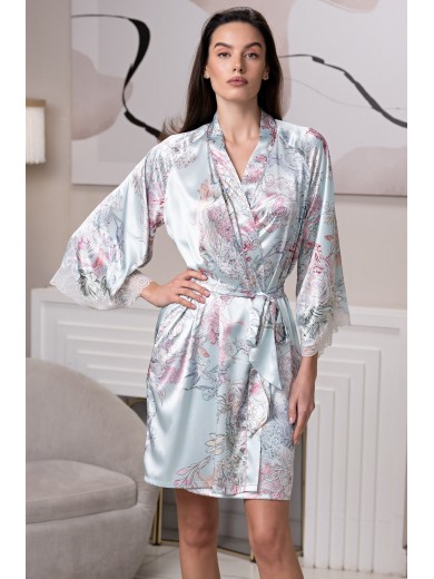 Жіночий шовковий халат Габріель 4523