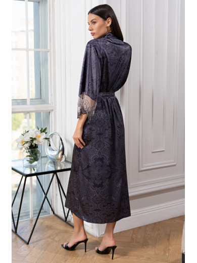 Жіночий довгий халат на запах Алетта 4449