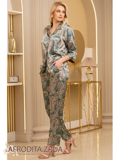 Женская шелковая пижама с брюками Донателла 3126