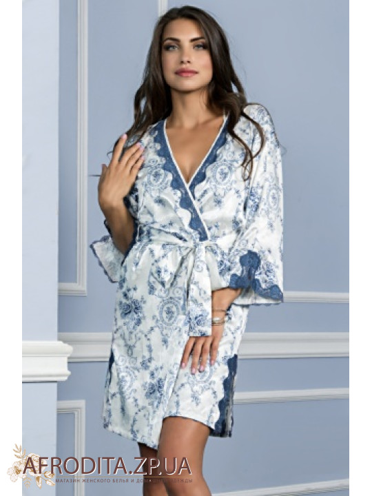 Короткий халат "Блю Роуз" 9363