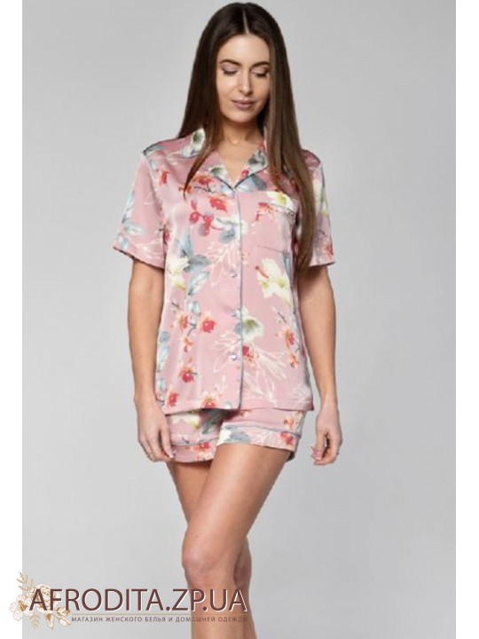 Піжама жіноча з шортами Shato 2220 pink flowers