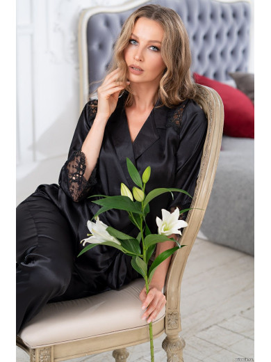 Жіноча шовкова піжама зі штанами Едіта 3676