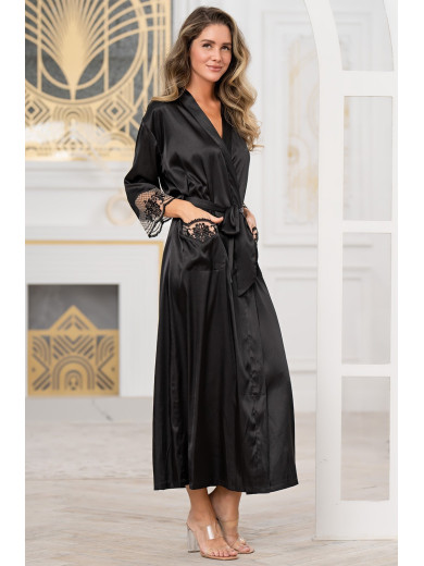 Довгий шовковий халат Реджина 3909