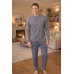 Серая мужская пижама из хлопка PIJAMONI PJ6800-23