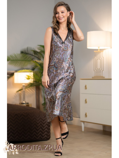 Длинная женская сорочка шелковая Джина 3817