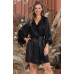 Женский шелковый халат черный "Фрида" 3793-1
