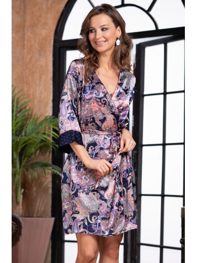 Жіночий шовковий халат "Еттро" 3503