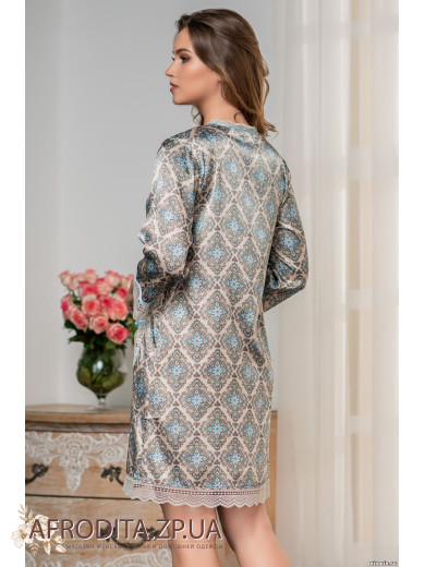  Жіночий атласний халат на гудзиках "Палермо" 9697